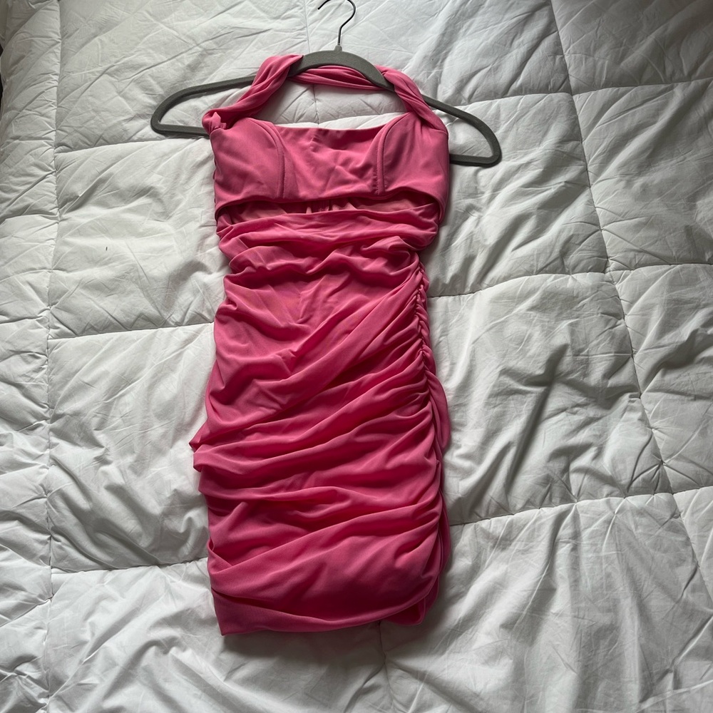 Hello Molly Pink Cut-Out Mini Dress